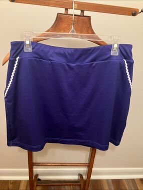 Sydney Elizabeth Purple Athletic Skort with White Trim